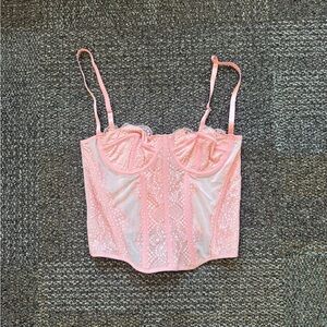 Pink Lace Corset Top